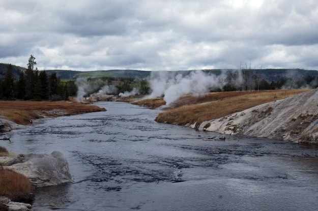 Geyser field by Old Faithful