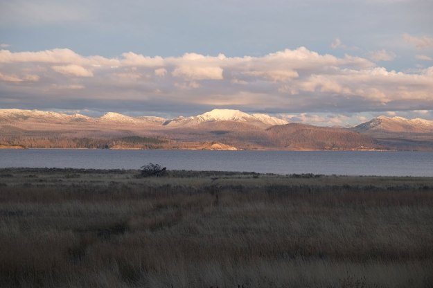 Yellowstone Lake at sunset