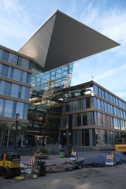 the wedge emerges at the ends of the building