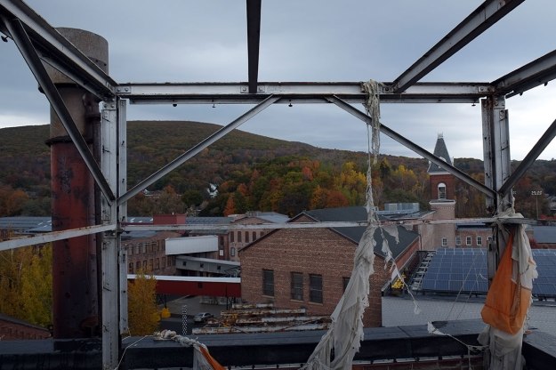 the view from the top of the boiler plant