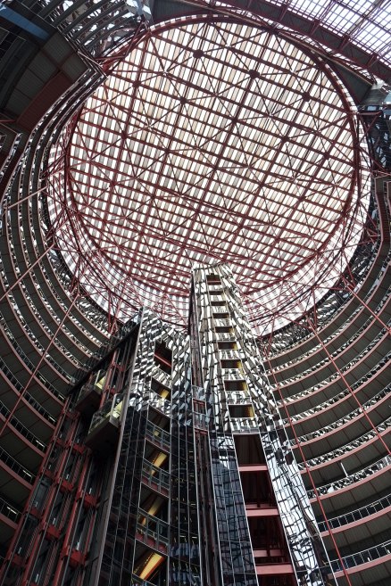 If Minneapolis had the stadium-as-kaiju, Chicago has the Helmut-Jahn-builds-a-Death_Star building.