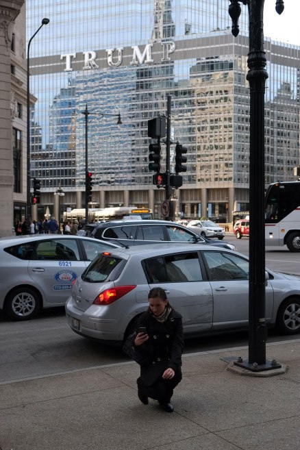 the selfie as recording the act of genuflection before the symbol of The Donald.