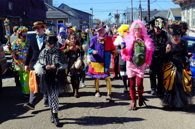 Greta in front of the Ramblers. 